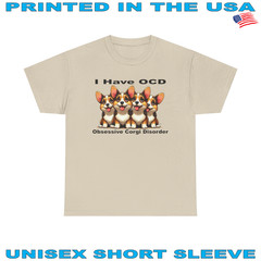 DigiPups Corgi Puppy Dogs OCD Obsessive Corgi Disorder Light Brown T Shirt S-5X