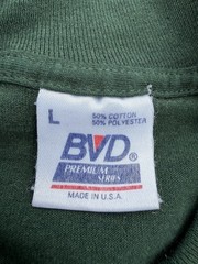 Vintage 90s BVD Green Blank Pocket T-Shirt Size Large Made In USA FADED