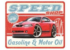 2003 2004 Ford Mach 1 Mustang Car-toon SPEED SHOP Wall Art Graphic Sticker
