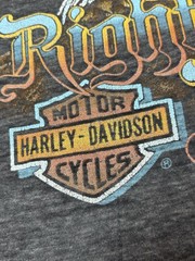 Vintage 3D Emblem Harley Davidson Shirt Righteous Ruler Eagle 80’s Biker Thin