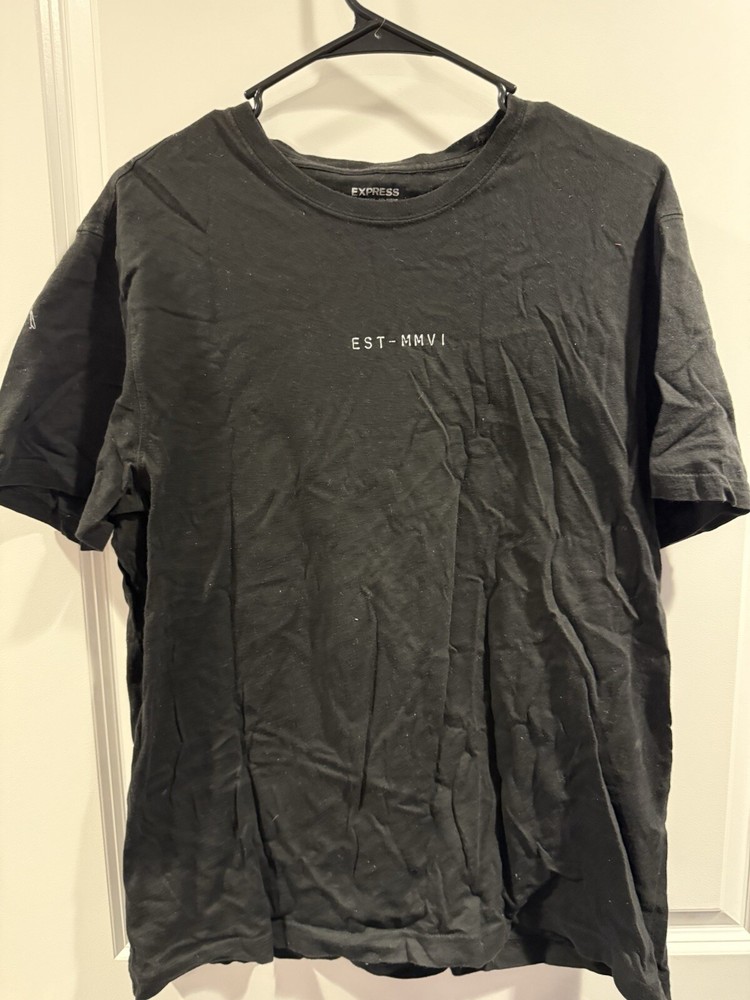 👕 Express 🦅 Mens Large Black Tee T-shirt EST-MMVI “Life is fragile”