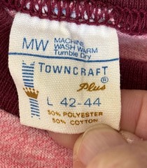 VTG Towncraft Shirt Men’s L Pink Red Ringer 50/50 60s 70s JCPenneys Two Tone