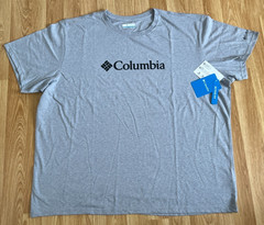 Mens COLUMBIA T-SHIRT Sportswear Grey Heather SUPER SOFT FEEL COTTON L/XL/2XL
