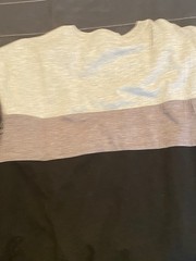 Free Planet Mens Large Color Block Long Sleeve Shirt Gray Black Crew Neck L