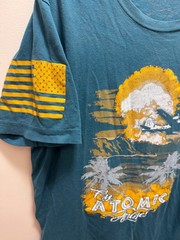 Grunt Style Shirt Mens Large Teal Fly Atomic Airlines Graphic Short Sleeve Tee