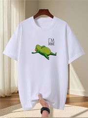 Men’s Casual Short Sleeve Top, New Fashion Letter Design Print