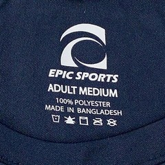 Epic Sports Adult Size Medium Navy Blue Short Sleeve Crew Neck Performance Tee
