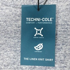 Kenneth Cole The Linen Knit Crew Neck Shirt S/S Lightweight Stretch Navy