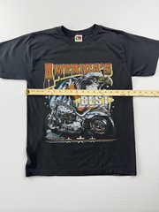 Fruit Of The Loom Shirt Mens Medium Black America’s Eagle Biker Wolf Graphic Tee