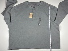 RedHead Thermal Men 2XLT Gray Henley Waffle Knit Outdoor Casual NWT Shirt