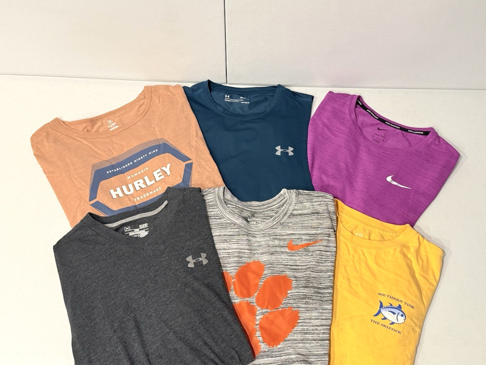 Lot of 6 Nike Under Armour Hurley Southern Tide Men’s Shirt Size Small Tee Tank