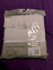 Classic T-shirts 100% Cotton Goodfellow WHITE V-NECK 4 ct XL Soft Stretch