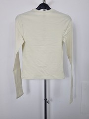 Skims Cotton Jersey Long Sleeve T-Shirt High Neck Bone XS