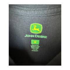 John Deere Black Graphic T-Shirt Farm Supply Dept Cotton Tee Mens Size M Barn