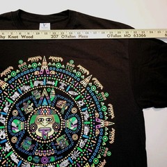 Yazbek Graphic Aztec Calendar Tee Shirt Puerto Vallarta Mexico Men’s Size XL