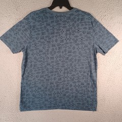 Mossimo Mens Grayish-Blue T-Shirt Size Large Geometric Aztec V-Neck Short-Sleeve