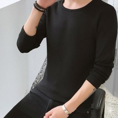 Men Thermal Fleece Lined T-shirt Winter Warm Tops Trouser Long Sleeve T-Shirt