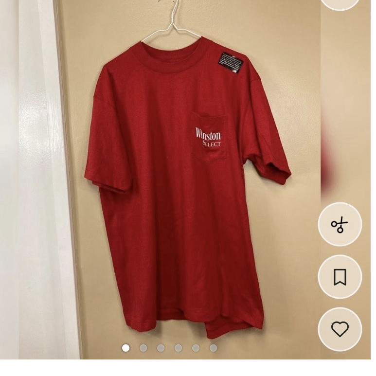 American Born Winston Select Red Graphic Eagle Pocket Cotton Men’s T-Shirt L