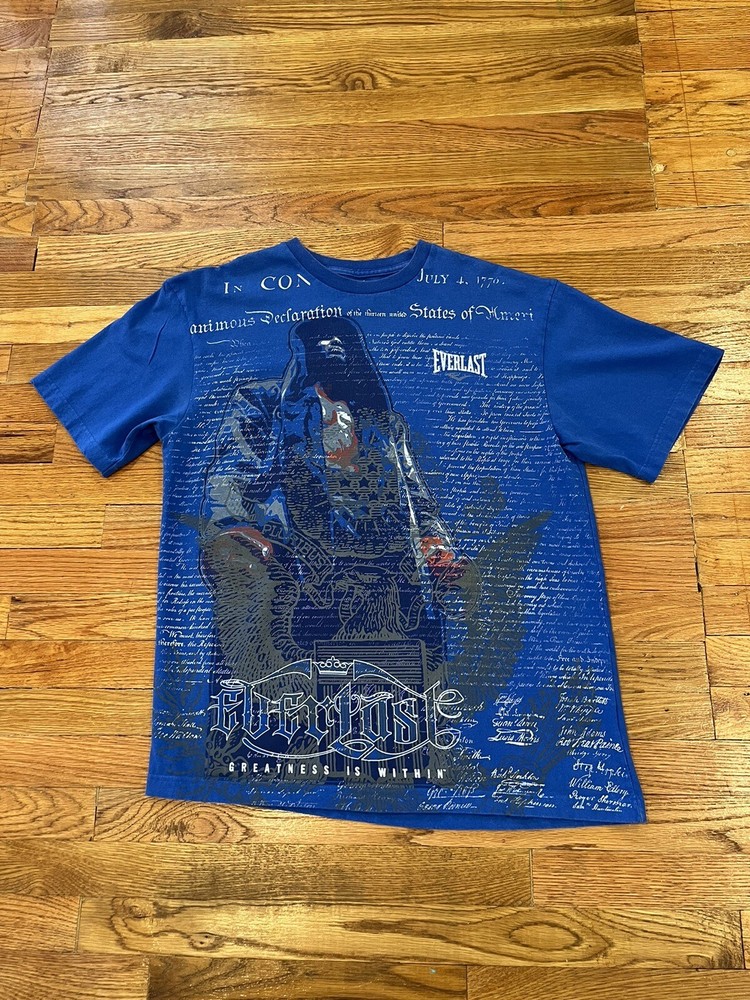 Everlast Boxing Greatness Is Within Grand Boxer Graphic T Shirt ~ L ~Royal Blue
