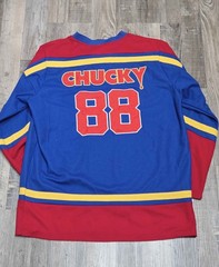 Good Guys Chucky hockey Embroidered Jersey #88 Blue Red Size Large
