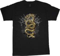Gold Dragon T-shirt Mens Graphic Tees Dragons Clothing Apparel Accessories Gifts
