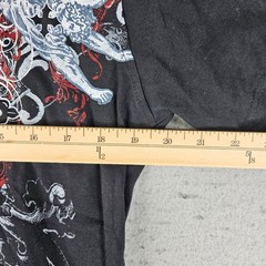 American G Style Hooded T Shirt Mens Medium Black Studded Rocker Applique