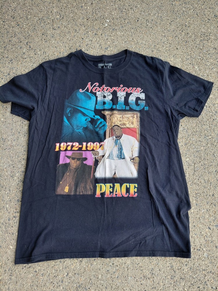 Biggie Smalls The Notorious B.I.G. Men’s T-Shirt Rest In Peace Rap Tee Large