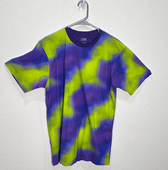 CSG Champs Sports Gear Purple & Green Tie Dye T-Shirt Size Large 90s Style Y2K