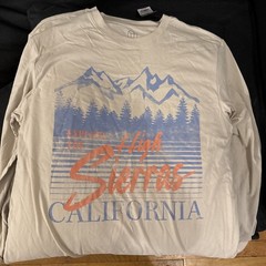 Original Use Men’s High Sierras California Graphic Tee Beige Long Sleeve Large