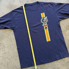 VTG 90s Mossimo Racing Car Single Stitch T-Shirt Navy Blue 2XL