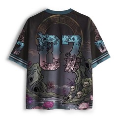Japanese Skeleton Graphic Football Jersey Polyester Breathable Quick Dry T-Shirt