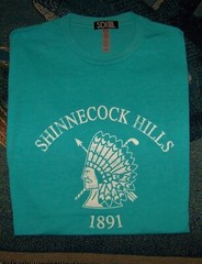 NEW SDI Crew Neck Cotton & Poly Tee Shirt SHINNECOCK HILLS GOLF CLUB M Turquoise