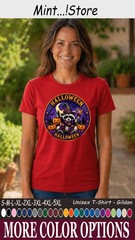 Halloween Raccoon Shirt, Cute Witch Hat Pumpkin Spooky Tee
