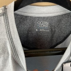 New Ocean Coast men’s XL gray cotton LS Henley pull over shirt