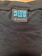 Alab T-Shirt Mens Small Long Sleeve, Alien Spaced Out Embroidered Black ShipFree