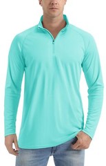 UPF50+ Men’s Sun Protection UV Shirts 1/4 Zip Long Sleeve Performance Golf Tops