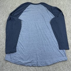 NEW Foundry T Shirt Mens Big Size 2XL Blue Colorblock Long Sleeve Raglan