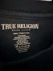 Men’s True Religion Navy Blue Logo Patch T-shirt Size Small