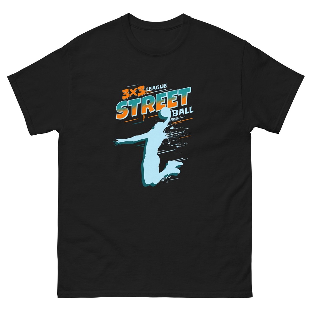 3×3 League Streetball T-Shirt | Slam Dunk Player Silhouette Basketball Graphic