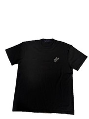 Louis Vuitton Men’s Black Embroidered Logo Tee Size L 100% Cotton Made In Italy
