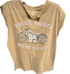 Puritan XL/XG (46-48) Brown Vintage Motorcycle Graphic Sleeveless Knit T Shirt