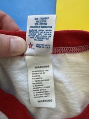 Vintage 90s Ringer T Shirt White Red Crewneck Soffe XL 50/50 USA made Blank