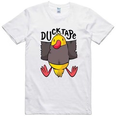 Funny T Shirt Duck Tape Print Regular Fit 100% Cotton Tee
