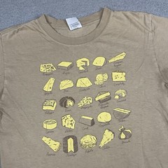 Vintage Cheese T Shirt Adult Small Brown Distressed Yellow Variety Brie Rare Vtg