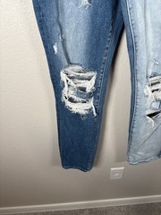 Flying Monkey Womens Distressed Two Tone Split Skinny Jeans Size 26 Ripped
