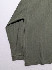 Consensus Sportswear Ribbed Henley Long Sleeve Shirt Size L Mossy Green Cotton