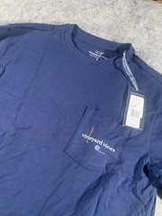 NWT Vineyard Vines Golf Putt Long-Sleeve Pocket Tee T-Shirt Blue Men’s Small NEW