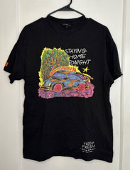 Teddy Fresh x Hila Klein Collab Size S Staying Home Tonight Car T-Shirt Black