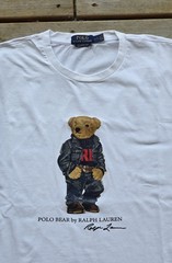 Polo Ralph Lauren Classic Fit Polo Bear Denim Crewneck Jersey T-Shirt White