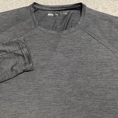 REI Co-op Mens Large Shirt Gray Long Sleeve Crew Neck Base Layer Polyester